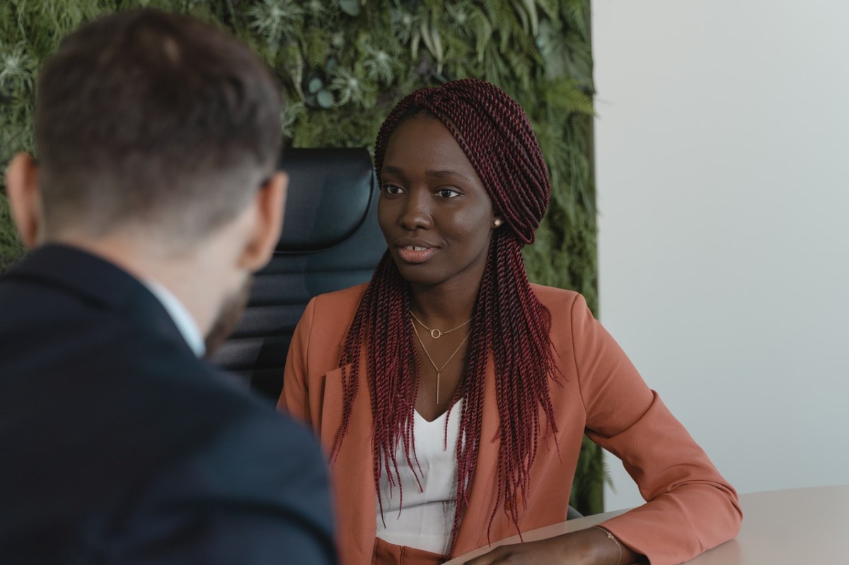 woman doing an interview